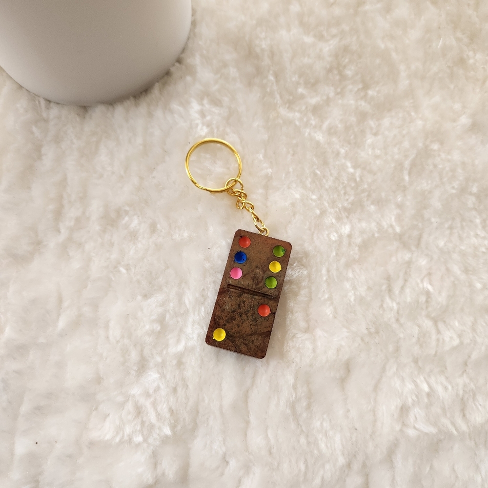 Colorful Domino Keychain